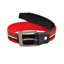 Load image into Gallery viewer, CrayonFlakes Children's Belt Multicolor Stretchable Canvas & Black PU Leather