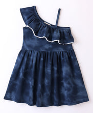 Load image into Gallery viewer, Tie and Dye Straped Front Frill Lace Dress