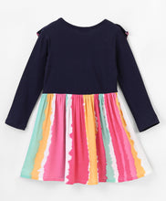 Load image into Gallery viewer, Frilled Tie Dye Striped Full Sleeves Dress