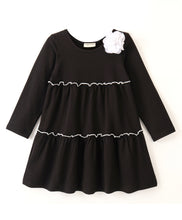 Load image into Gallery viewer, Solid Double Frilled Full Sleeves Dress