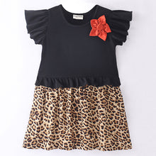 Load image into Gallery viewer, Animal Print Color Block Frilled Dress