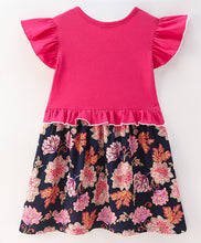 Load image into Gallery viewer, Floral Printed Color Block Frilled Dress