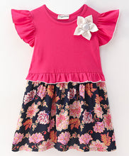Load image into Gallery viewer, Floral Printed Color Block Frilled Dress