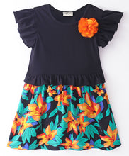 Load image into Gallery viewer, Floral Printed Color Block Frilled Dress