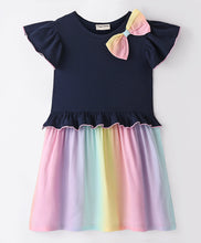 Load image into Gallery viewer, Tie and Dye Printed Color Block Frilled Dress