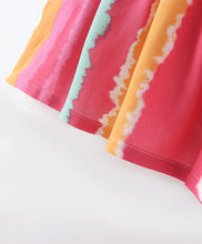 Load image into Gallery viewer, Tie and Dye Printed Color Block Frilled Dress