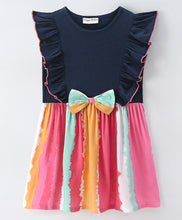 Load image into Gallery viewer, Tie and Dye Printed Color Block Frilled Dress