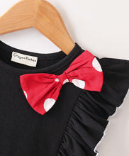 Load image into Gallery viewer, Polka Printed Color Block Frilled Dress