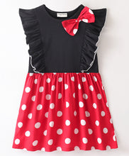 Load image into Gallery viewer, Polka Printed Color Block Frilled Dress
