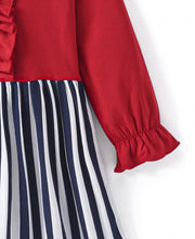 Load image into Gallery viewer, Striped Printed Frilled Belted Dress
