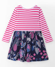 Load image into Gallery viewer, Striped with Floral Printed Cotton Full Sleeves Dress