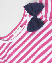 Load image into Gallery viewer, Striped with Floral Printed Cotton Full Sleeves Dress