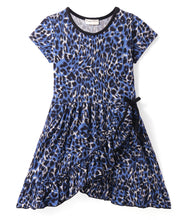 Load image into Gallery viewer, Animal Print Frilled Cotton Wrap Style Dress