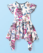 Load image into Gallery viewer, Floral Printed Asymmetrical Cotton Wrap Style Dress