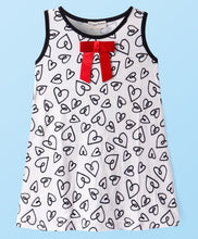 Load image into Gallery viewer, Hearts Printed Sleeveless Bow Applique Dress