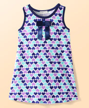 Load image into Gallery viewer, Hearts Printed Sleeveless Bow Applique Dress