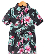 Load image into Gallery viewer, Floral Printed Belted Shirt Style Dress