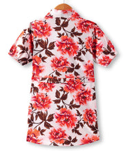 Load image into Gallery viewer, Floral Printed Belted Shirt Style Dress