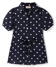 Load image into Gallery viewer, Polka Printed Belted Shirt Style Dress