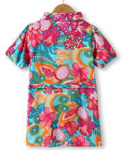 Load image into Gallery viewer, Floral Printed Belted Shirt Style Dress