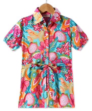 Load image into Gallery viewer, Floral Printed Belted Shirt Style Dress