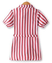 Load image into Gallery viewer, Striped Belted Shirt Style Dress