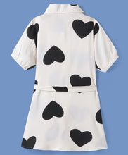 Load image into Gallery viewer, Hearts Printed Belted Shirt Style Dress