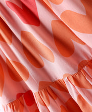 Load image into Gallery viewer, Hearts Printed Frilled Strap Shoulder Dress