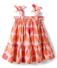 Load image into Gallery viewer, Hearts Printed Frilled Strap Shoulder Dress
