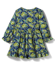 Load image into Gallery viewer, Floral Printed Ruffle Detail Full Sleeves Cotton Dress