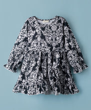 Load image into Gallery viewer, Floral Printed Ruffle Detail Full Sleeves Cotton Dress