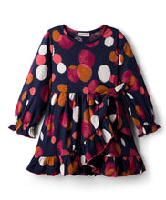 Load image into Gallery viewer, Polka Printed Ruffle Detail Full Sleeves Cotton Dress