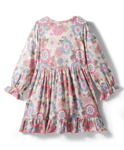 Load image into Gallery viewer, Floral Printed Ruffle Detail Full Sleeves Cotton Dress