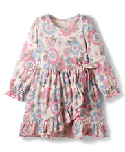 Load image into Gallery viewer, Floral Printed Ruffle Detail Full Sleeves Cotton Dress