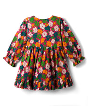 Load image into Gallery viewer, Floral Printed Ruffle Detail Full Sleeves Cotton Dress