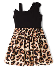 Load image into Gallery viewer, Leopard Print Frilled Sleeveless Cotton Dress