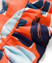 Load image into Gallery viewer, Abstract Print Frilled Short Sleeves Cotton Dress