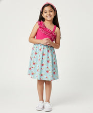 Load image into Gallery viewer, Floral Printed Straped Frilled Sleeveless Dress