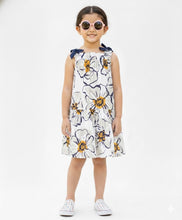 Load image into Gallery viewer, Floral with Bow Applique Straped Tiered Dress