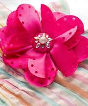 Load image into Gallery viewer, Cotton Striped with Flower Applique Straped Tiered Dress