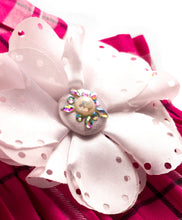 Load image into Gallery viewer, Cotton Checkered with Flower Applique Straped Tiered Dress
