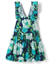 Load image into Gallery viewer, Cotton Blend Knit Floral Printed Frilled Dress