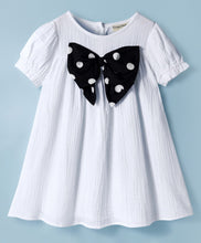Load image into Gallery viewer, Cotton Double Gauze Dress with Bow Applique