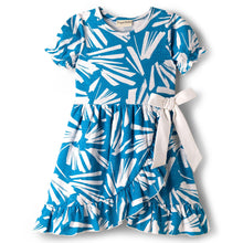 Load image into Gallery viewer, Abstract Print Frilled Short Sleeves Cotton Dress