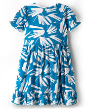 Load image into Gallery viewer, Abstract Print Frilled Short Sleeves Cotton Dress
