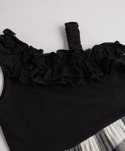 Load image into Gallery viewer, Checkered Printed Frilled Strap Dress