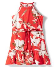 Load image into Gallery viewer, Floral Printed Halter Neck Dress with Belt