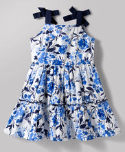 Load image into Gallery viewer, Cotton Floral Printed Woven Tiered Sleeveless Dress