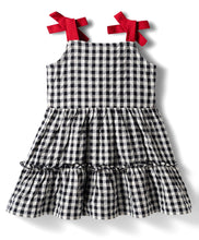 Load image into Gallery viewer, Cotton Checkered Woven Tiered Sleeveless Dress