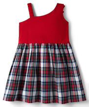 Load image into Gallery viewer, Cotton Knit Frilled Solid Checkered Sleeveless Dress